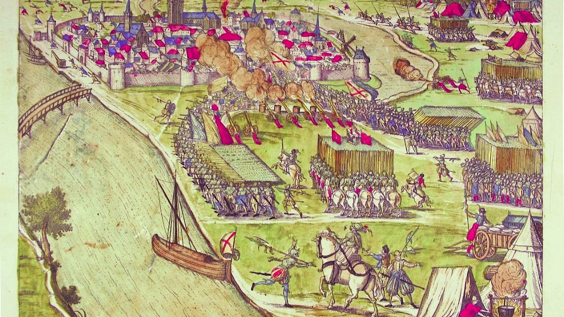 16 november 1572, de Spaanse troepen onder bevel van Don Frederik bestormen Zutphen (Collectie Rijksmuseum Amsterdam)